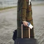 a woman with a suitcase