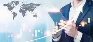 a businessman with a tablet