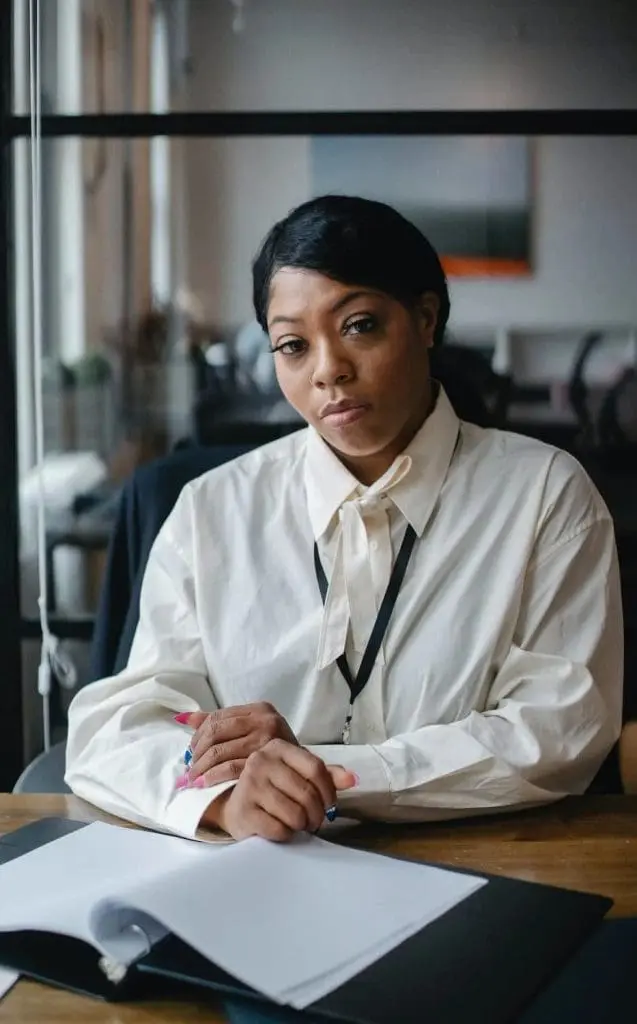 an employer sitting in a table