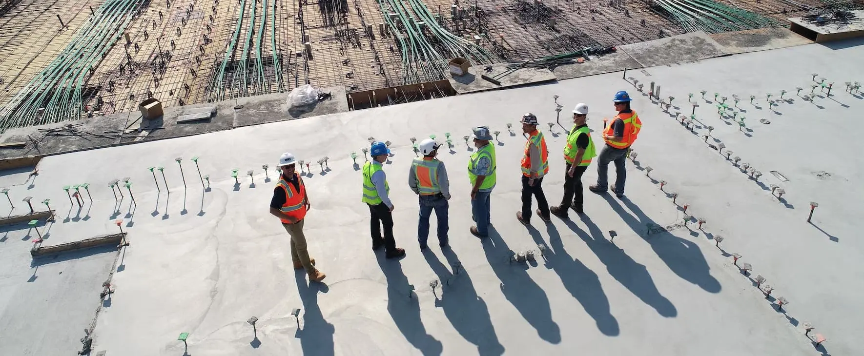 a group of construction workers in a construction site