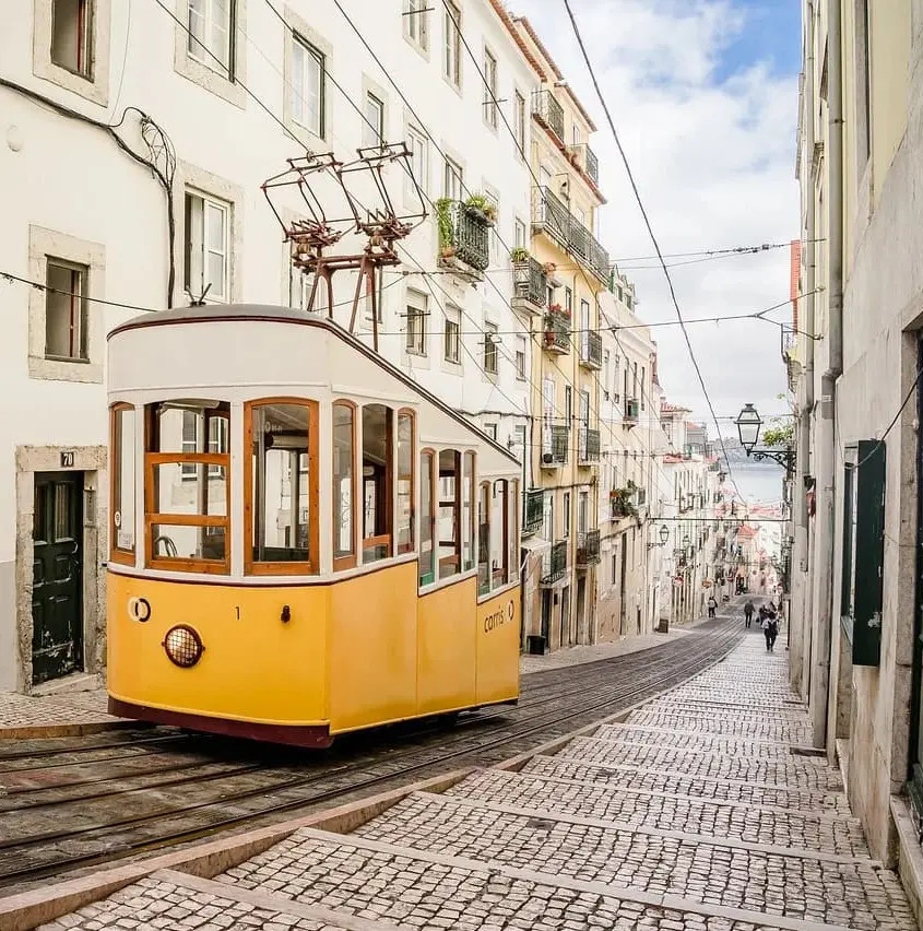 tram in Lisbon, Portugal