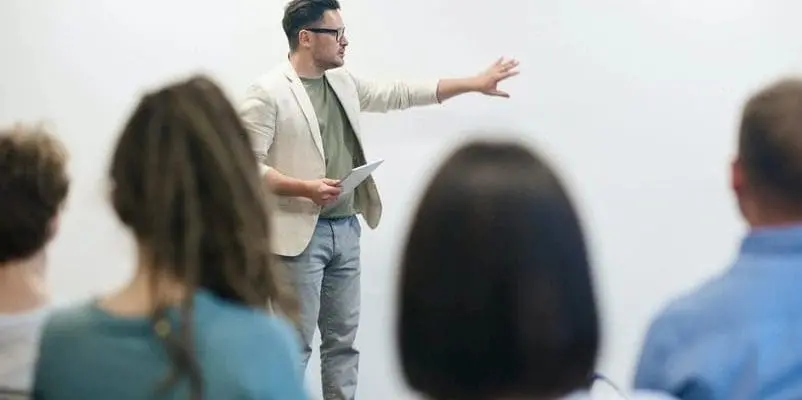 a teacher in a classroom