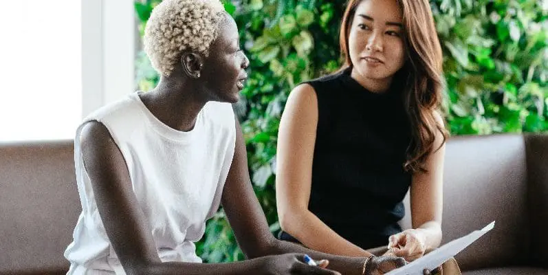 Employee talking with legal rep