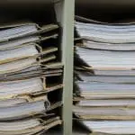 set of files in a file cabinet