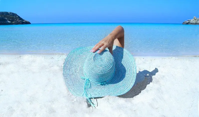 Sunbathing on the beach