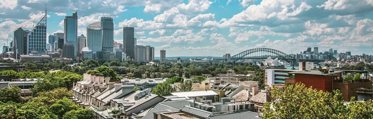 aerial view of sydney city with buildings