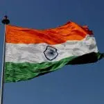 indian flag against blue sky