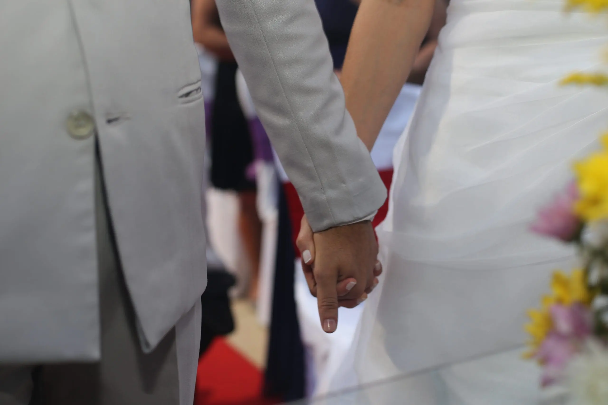 couple holding hands