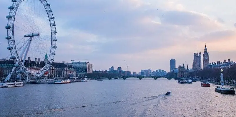 Boat view of the River Thames