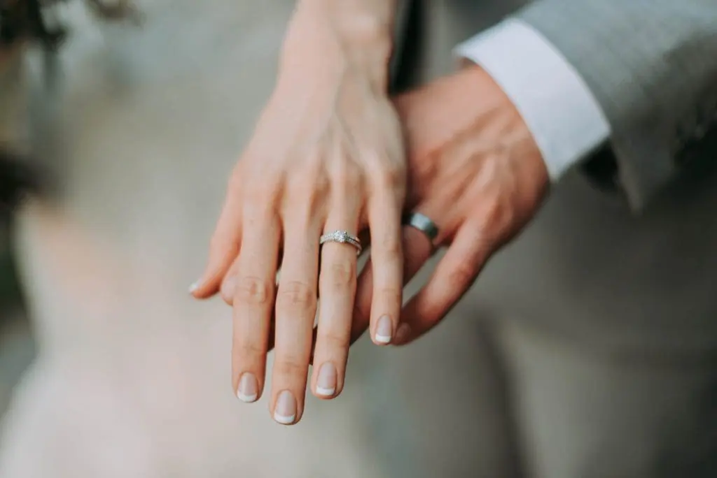 couple with wedding rings