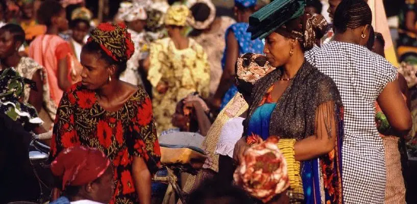 Women shopping in Senegalese market