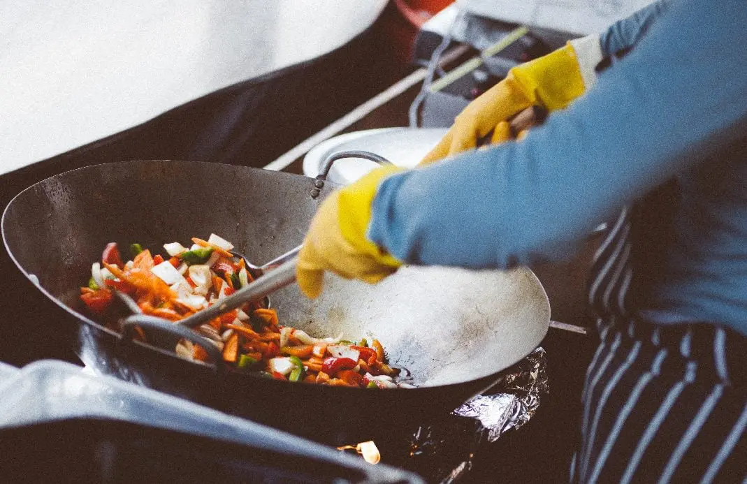 Stir-fry in Chinese restaurant