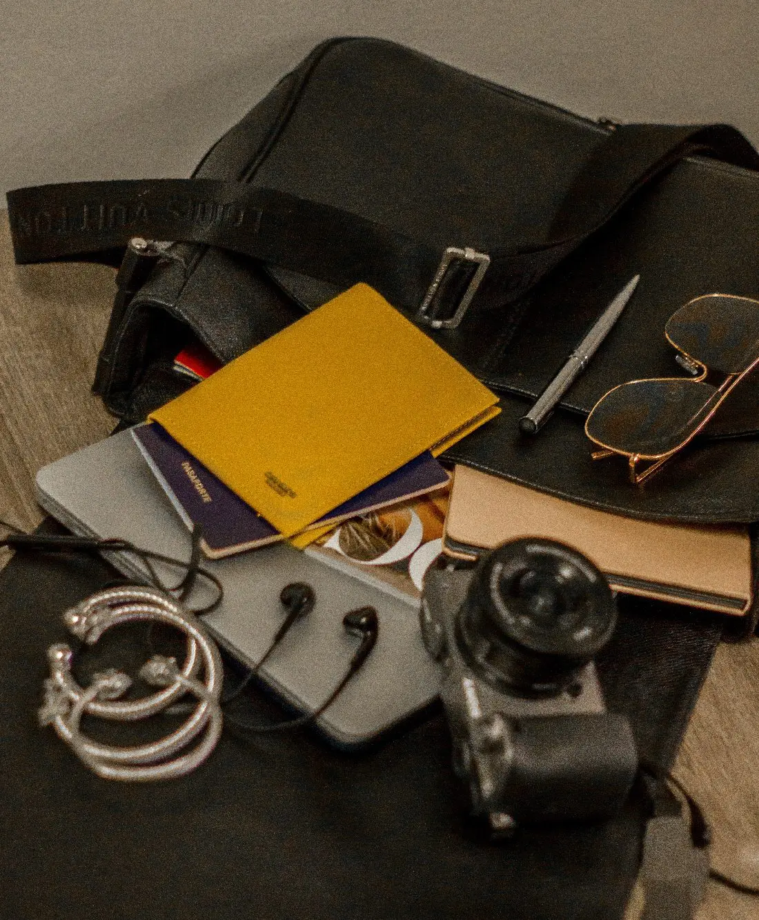 Passport and other travel related personal items.