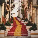 Steps painted in Spain colours