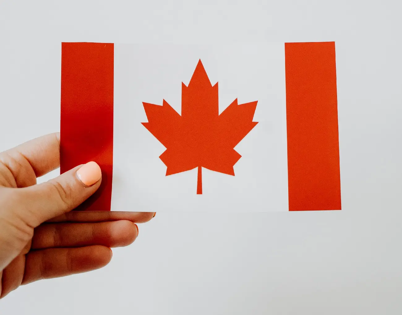 Holding Canadian flag