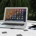 Laptop with multiple applications on the screen