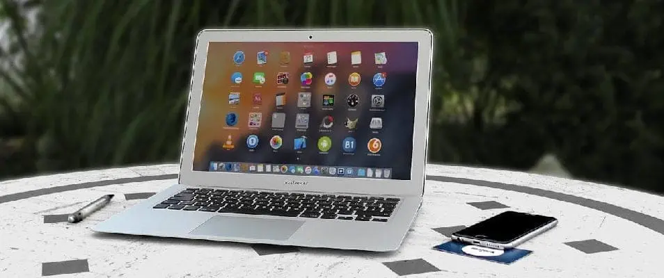 Laptop with multiple applications on the screen