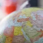 Close up picture of a globe