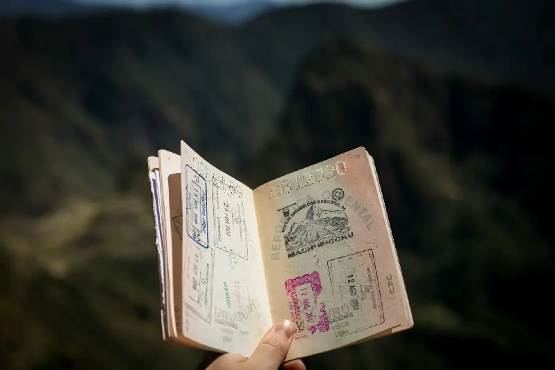 Port of Entry stamps in a passport
