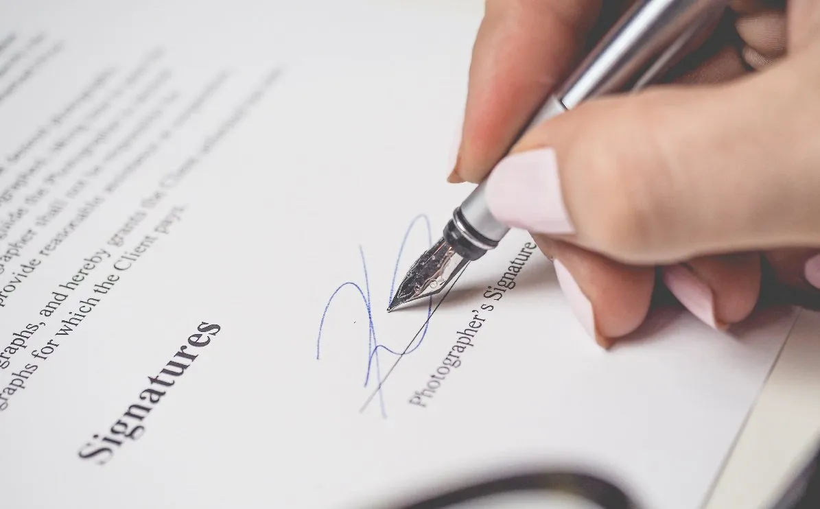 Signing contract