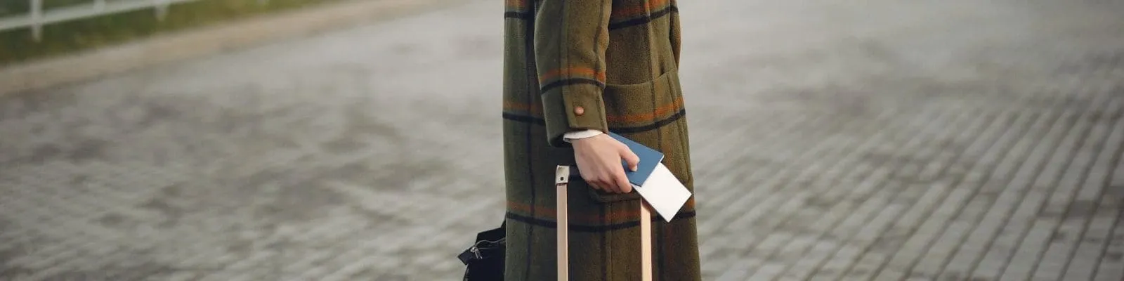 a woman with a suitcase