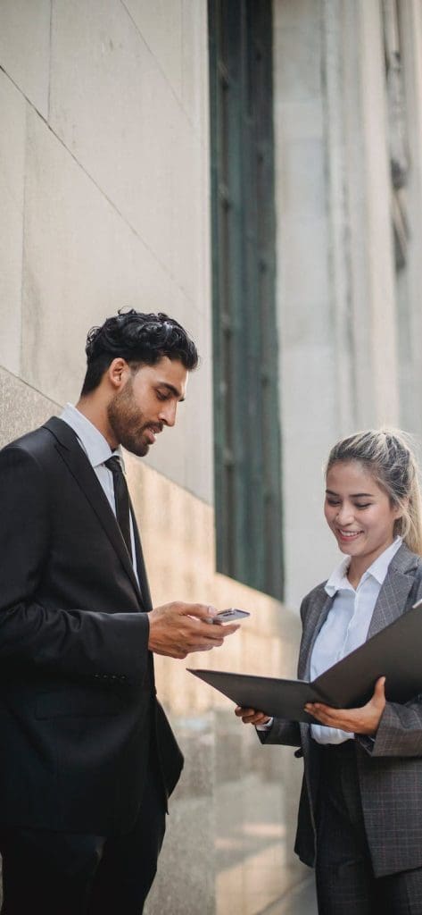 two persons in a business suit