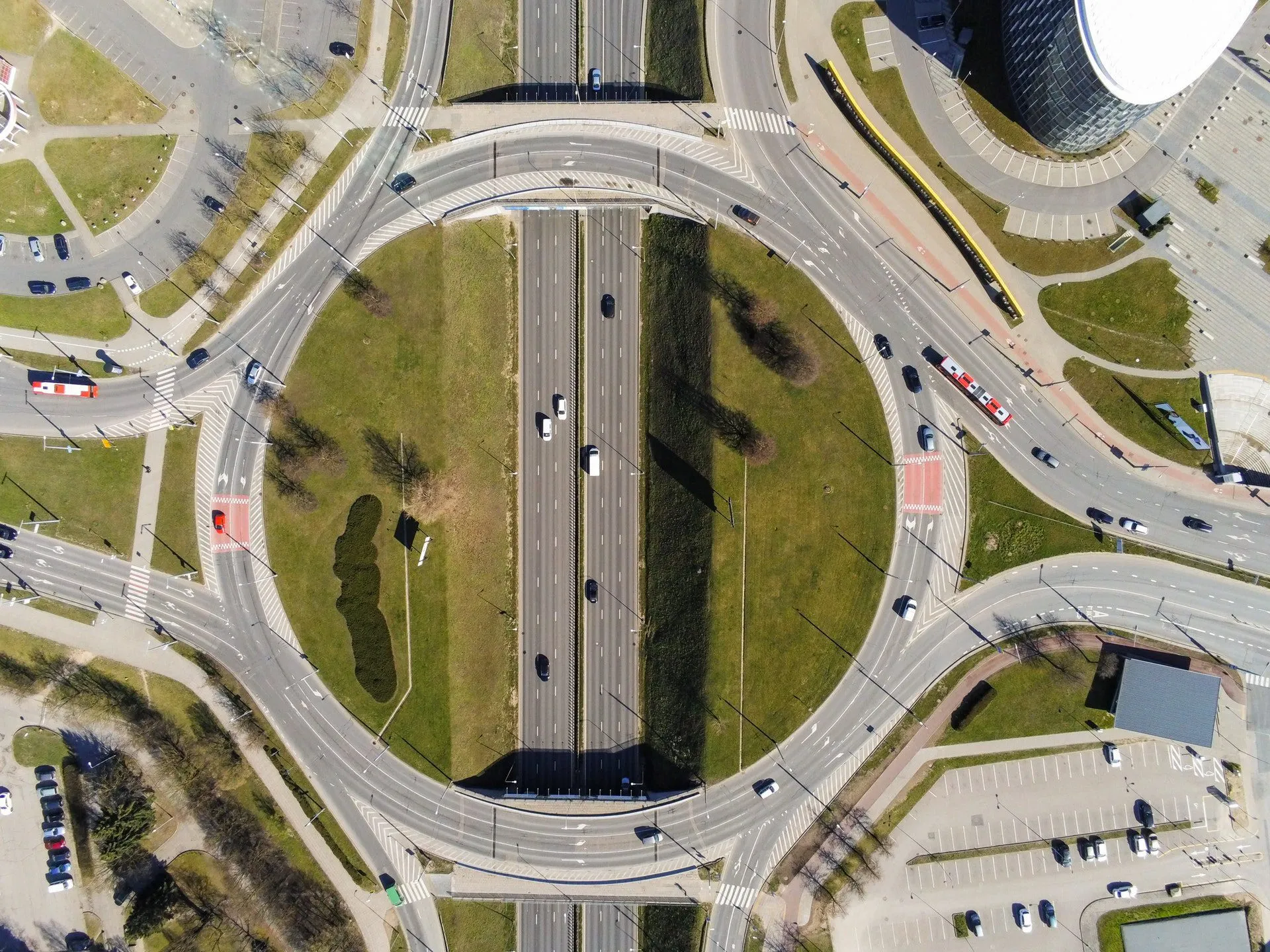 an aerial shot of Lithuania