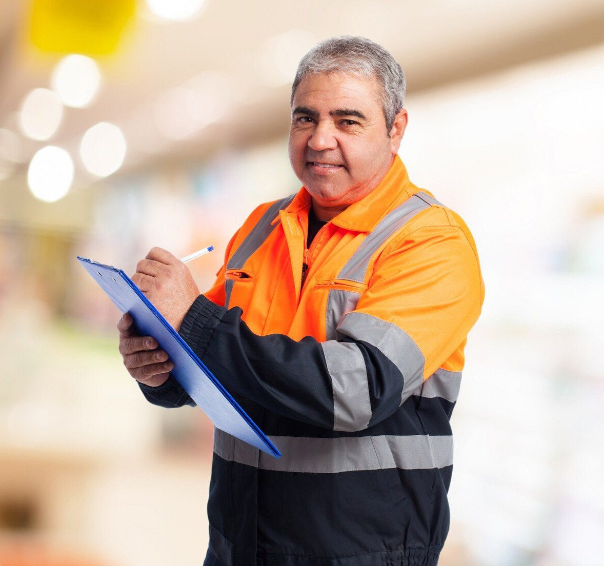 a skilled worker taking notes
