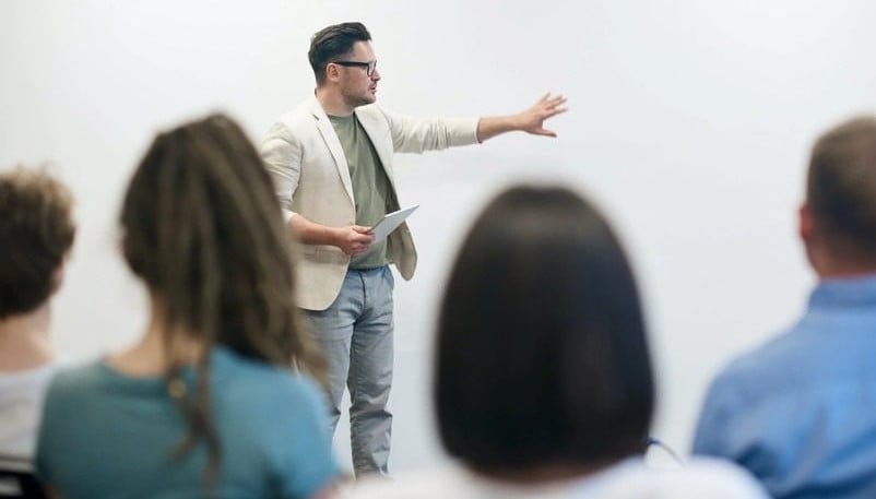 a teacher in a classroom