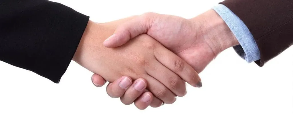 two hands shaking in agreement