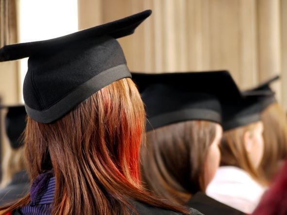 Female student graduating