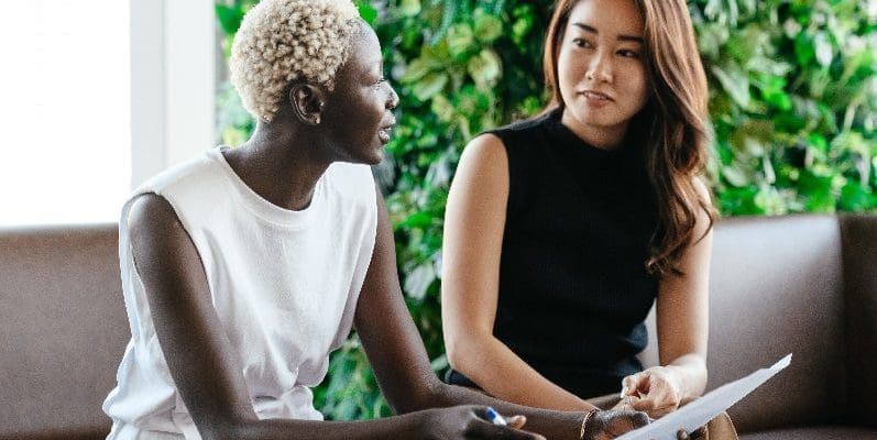 Employee talking with legal rep