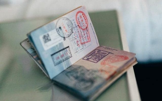 passport stamp page