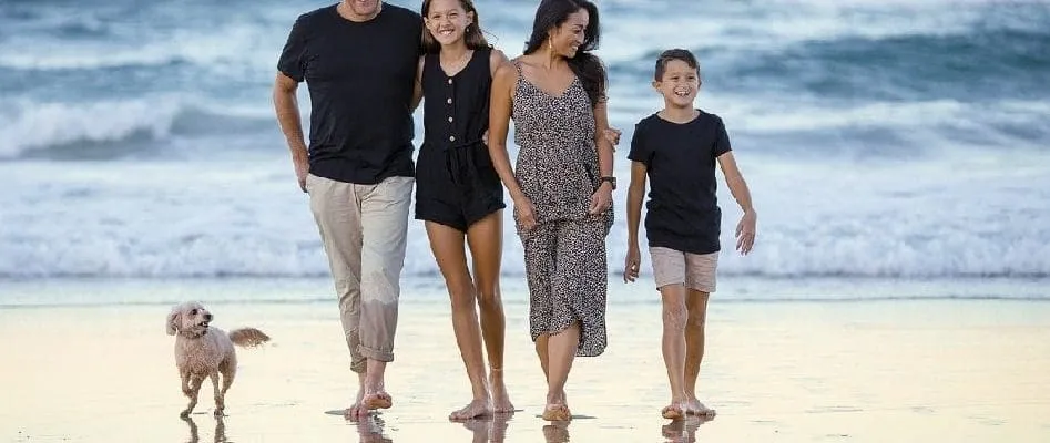 Family at the beach