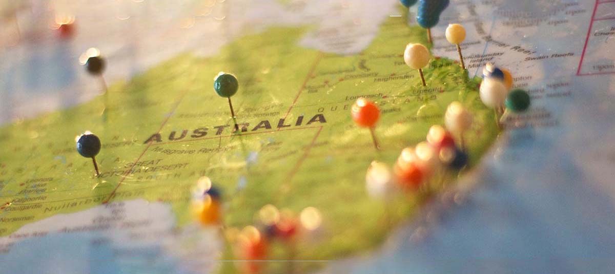 australia on a map