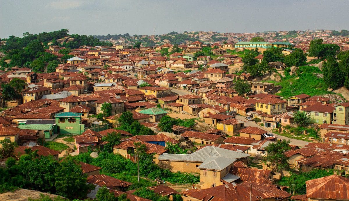Rooftop view of houses in Nigeria