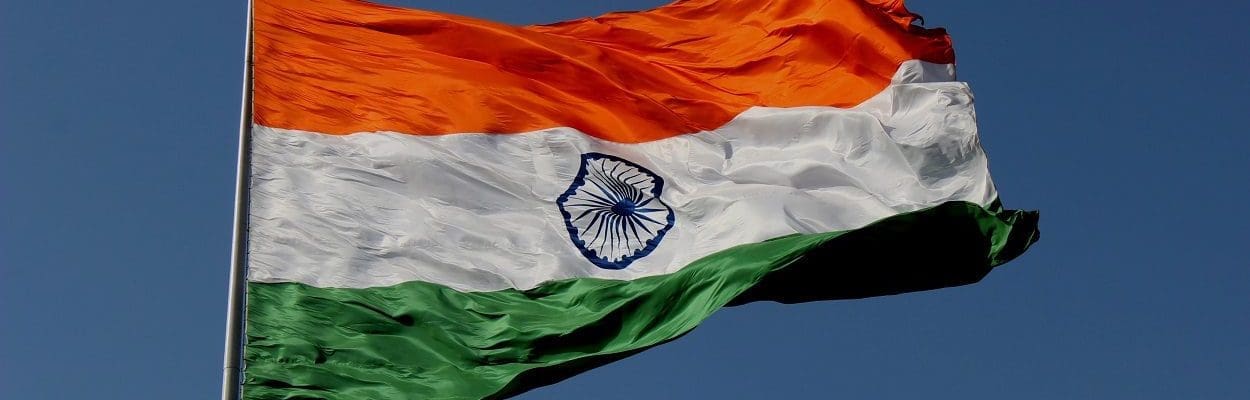 indian flag against blue sky