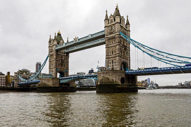 Low angle view of Tower Bridge