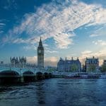 a picture of london landscape with the big ben in the background