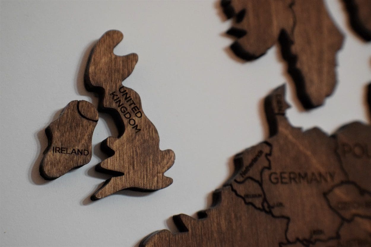 wooden images of Ireland, UK and Europe