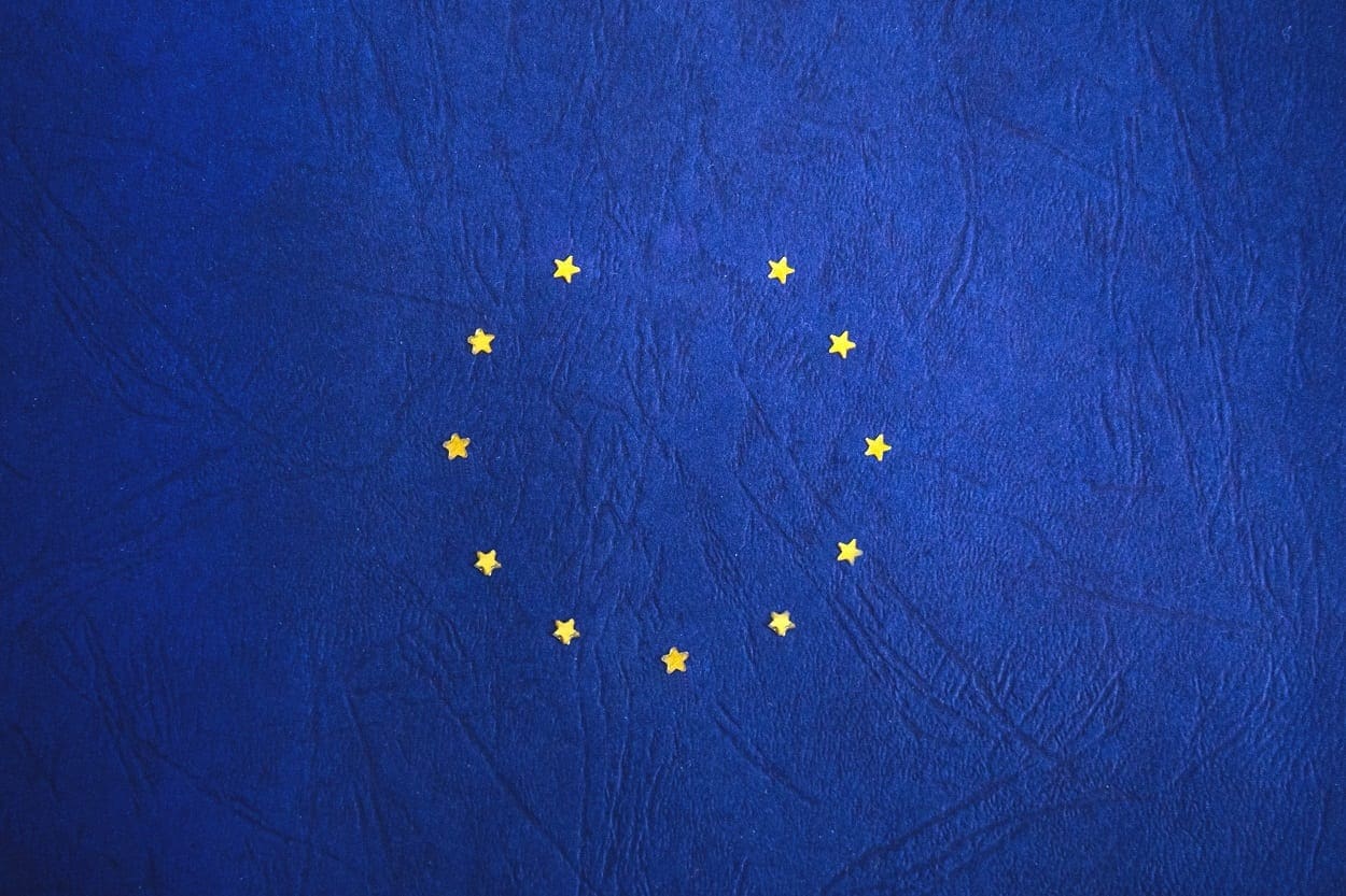 close up of EU flag
