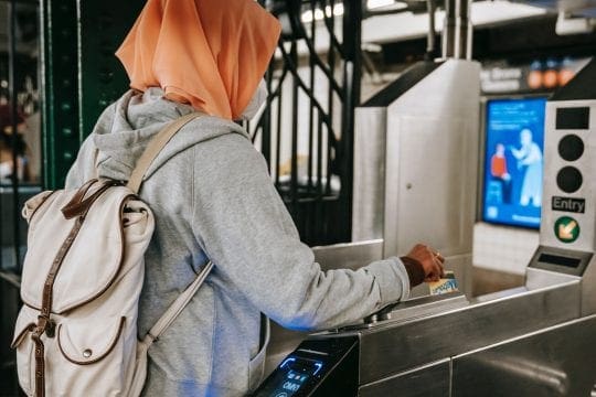 Traveller at immigration border at airport
