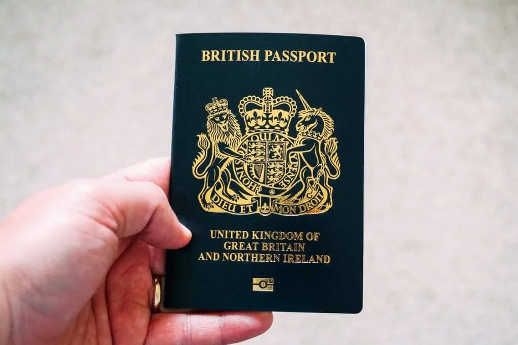 a person holding a british passport