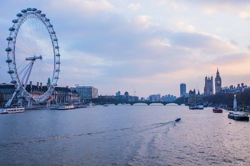 Boat view of the River Thames