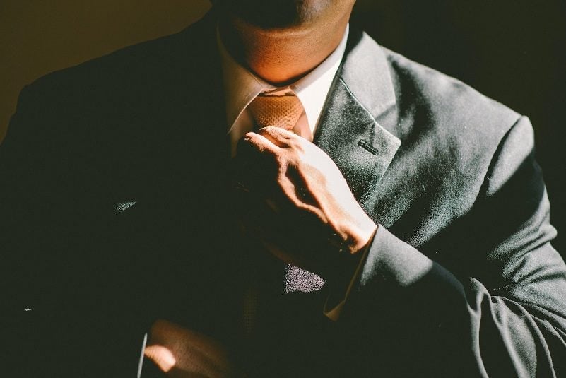 Businessman in suit and tie