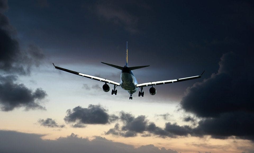 a plane landing