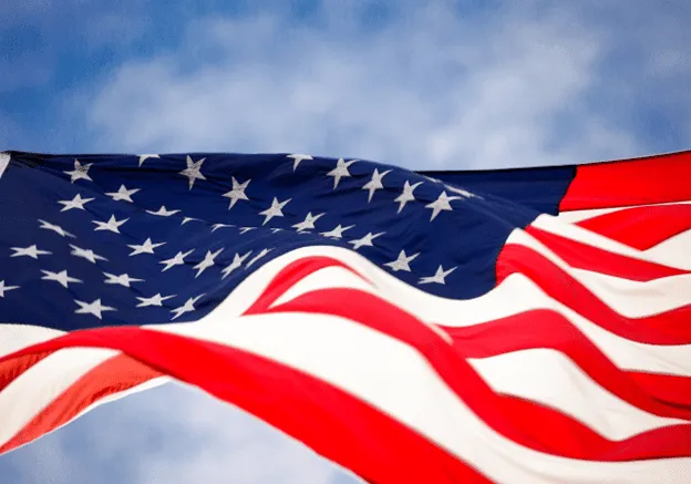 Waving USA flag