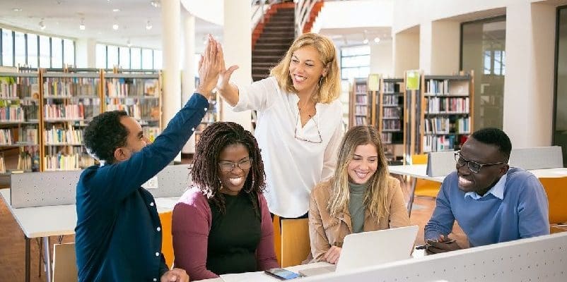 Visa agents celebrating client's result