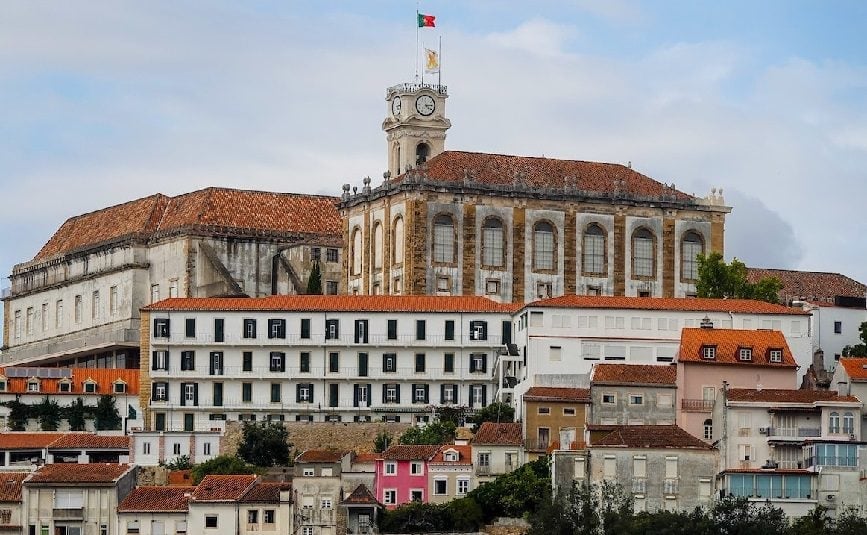 Portuguese flag above buildings