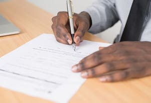 Person competing a paper form